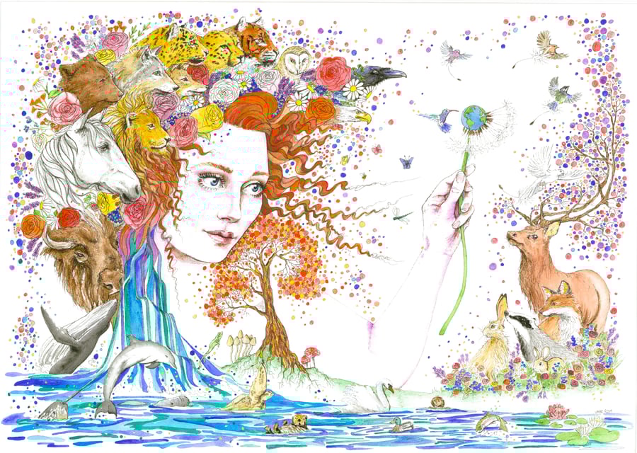 Spirit Gaia unique fantasy fine art print