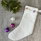 Vintage Embroidery Christmas Stocking Decoration 