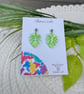 Monstera Leaf Pearlescent Green Earrings - Image 1