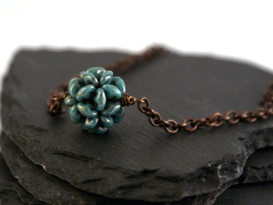 Turquoise Beaded Bead Necklace