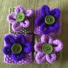 4 x Pretty knitted napkin rings