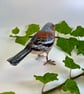Papier mache Chaffinch bird sculpture original art work  - Image 6