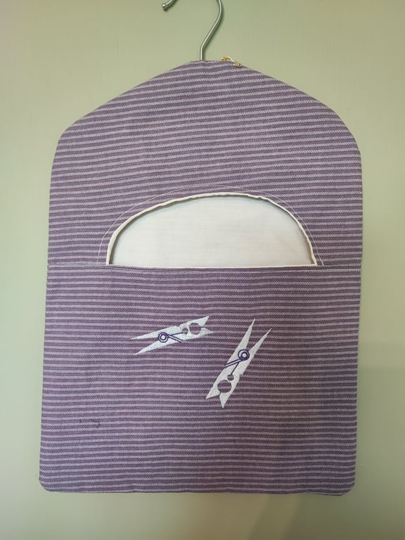Peg Bag with Embroidered Pegs