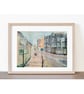 Stoke Village Plymouth Mixed Media Painting on Yupo paper Mounted - Image 7