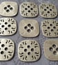 22.4mm 36L Square Antique Silver Buttons - Image 1