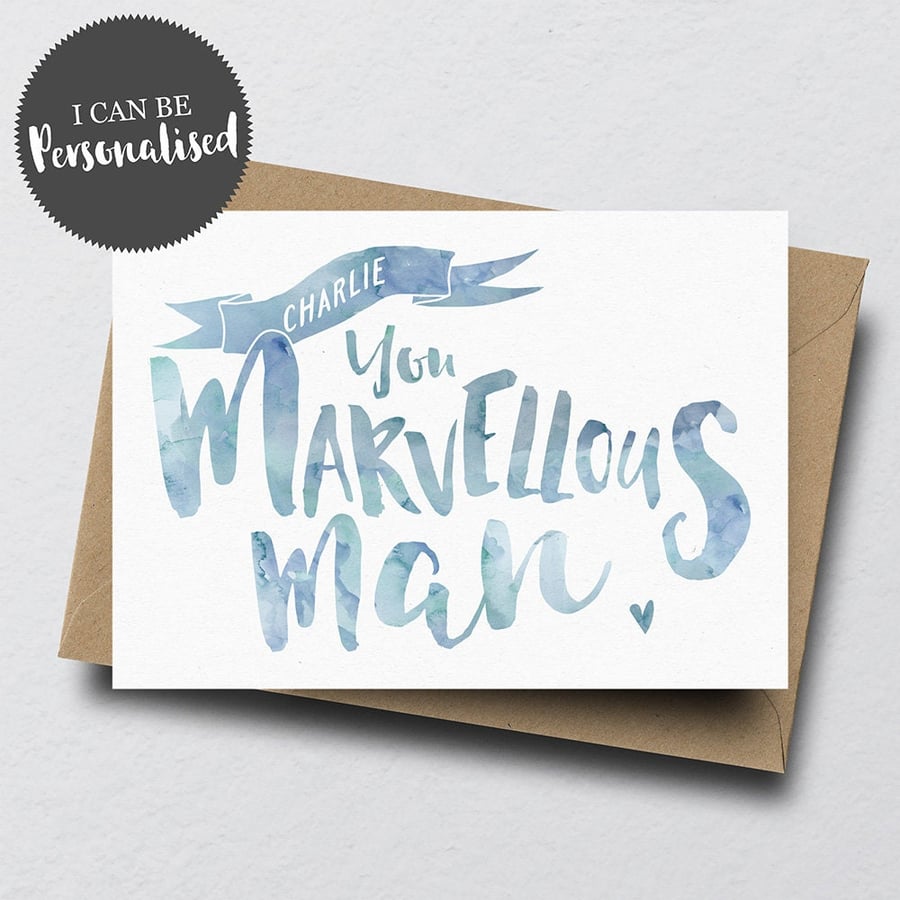 You Marvellous Man Personalised Greeting Card - Father's Day Friend Card For Him