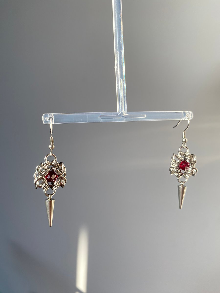 Immy - Chainmail & Spike Earrings 