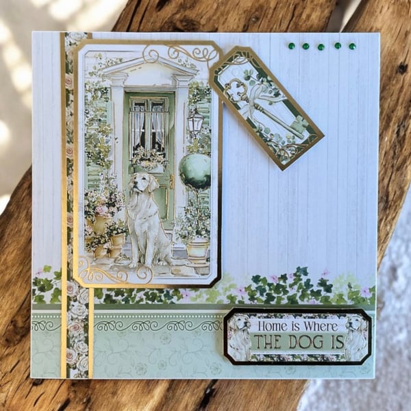 New Home  Golden Retriever Dog Greeting Card - Home is Where the Dog Is