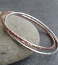 Interlocking silver bangle set, Hammered double bangle - Image 9