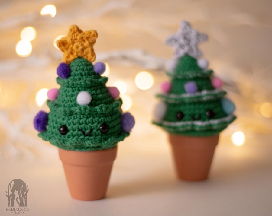 Crochet Christmas Tree in a Terracotta pot