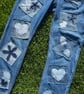 Women's reworked denim dungarees Size 14 - Image 2