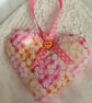 Beautiful bright pink and orange hanging hearts x 2 - Image 3