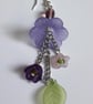 Dangly Lilac Lucite Flower Earrings - Image 3