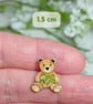 Mistletoe Christmas Bear Pin, Handmade Tiny Wooden Teddy Brooch, Festive Gift - Image 4