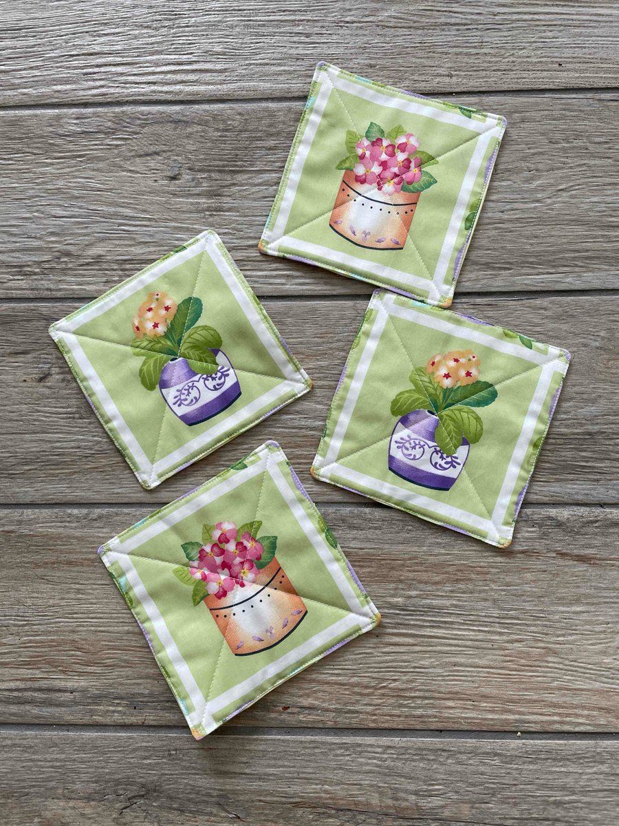 Four Quilted Mug Rugs