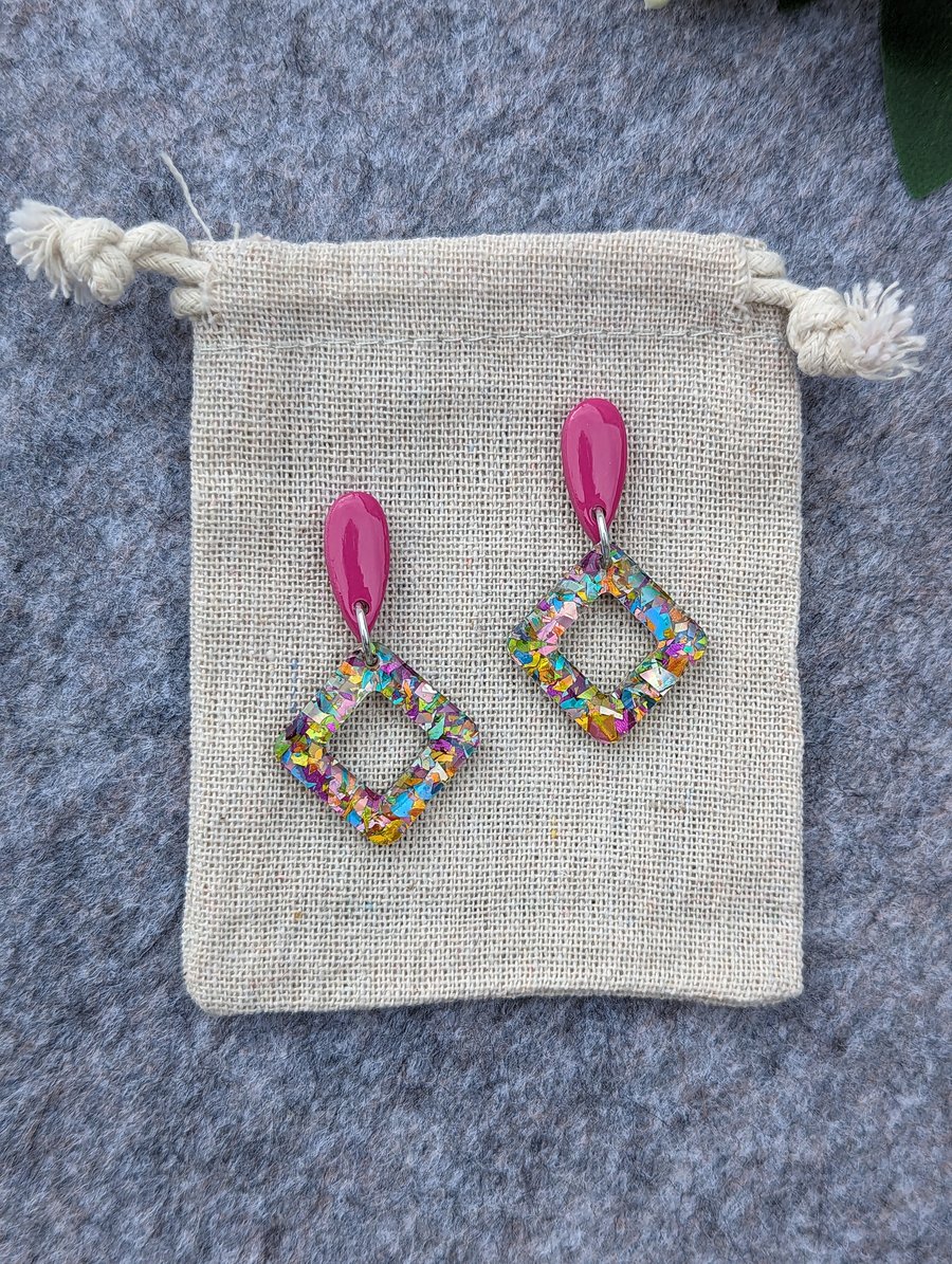 Carnival Glitter Halo Earrings 