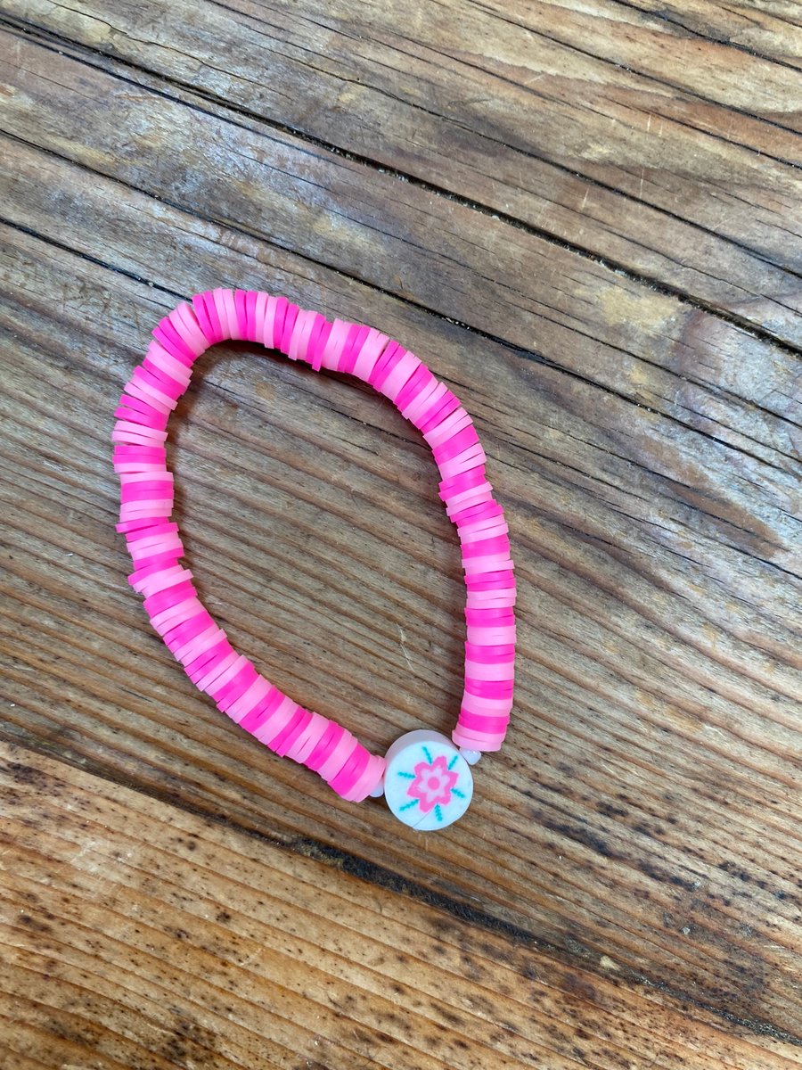 Pink Flower Bracelet (529)