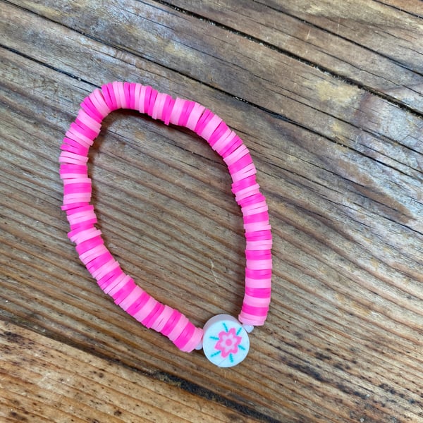 Pink Flower Bracelet (529)