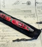 Dark Chrome, red & black resin Rollerball Pen - Image 3