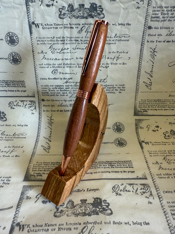 Bubinga and copper streamline pen