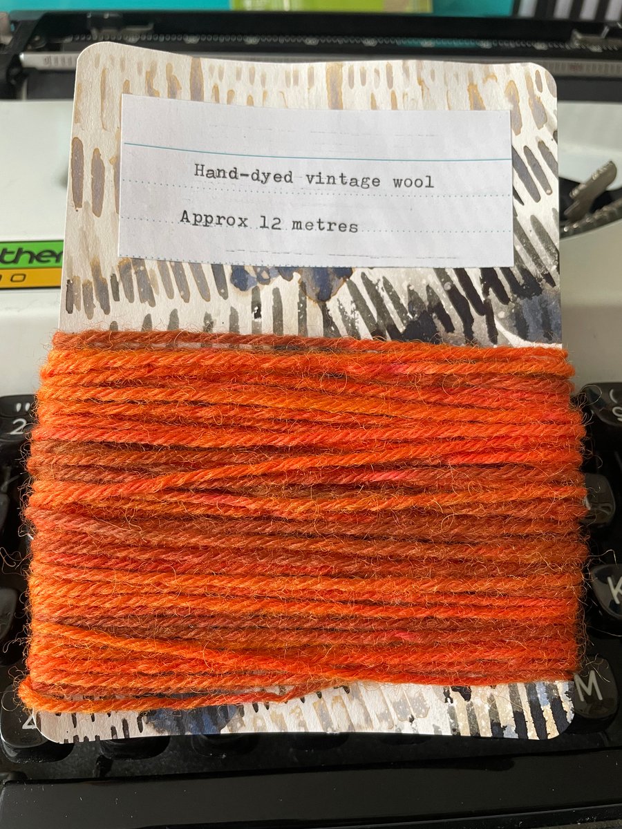 Hand-Dyed Vintage Wool. Orange