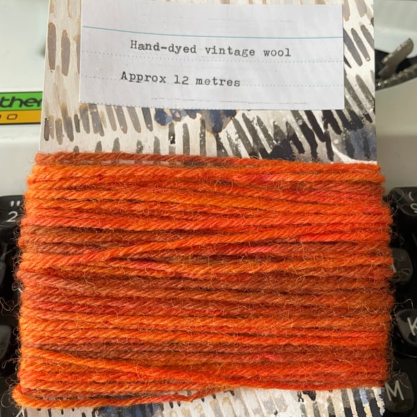 Hand-Dyed Vintage Wool. Orange