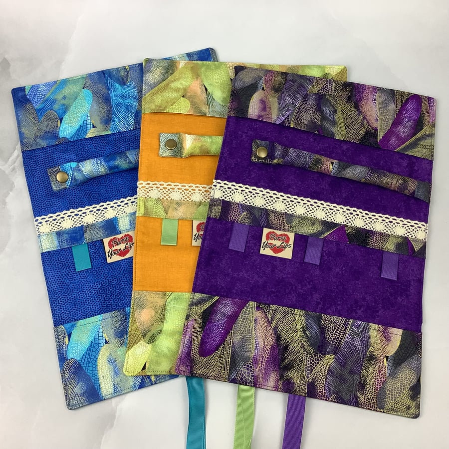 Dragonfly wing jewellery roll, Jewellery storage, Travel organiser, 3 options
