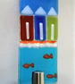 Handcrafted fused glass Beach Huts suncatcher Worry Poppet