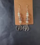 Winter beaded silver tree of life charm dangle earrings  - Image 2