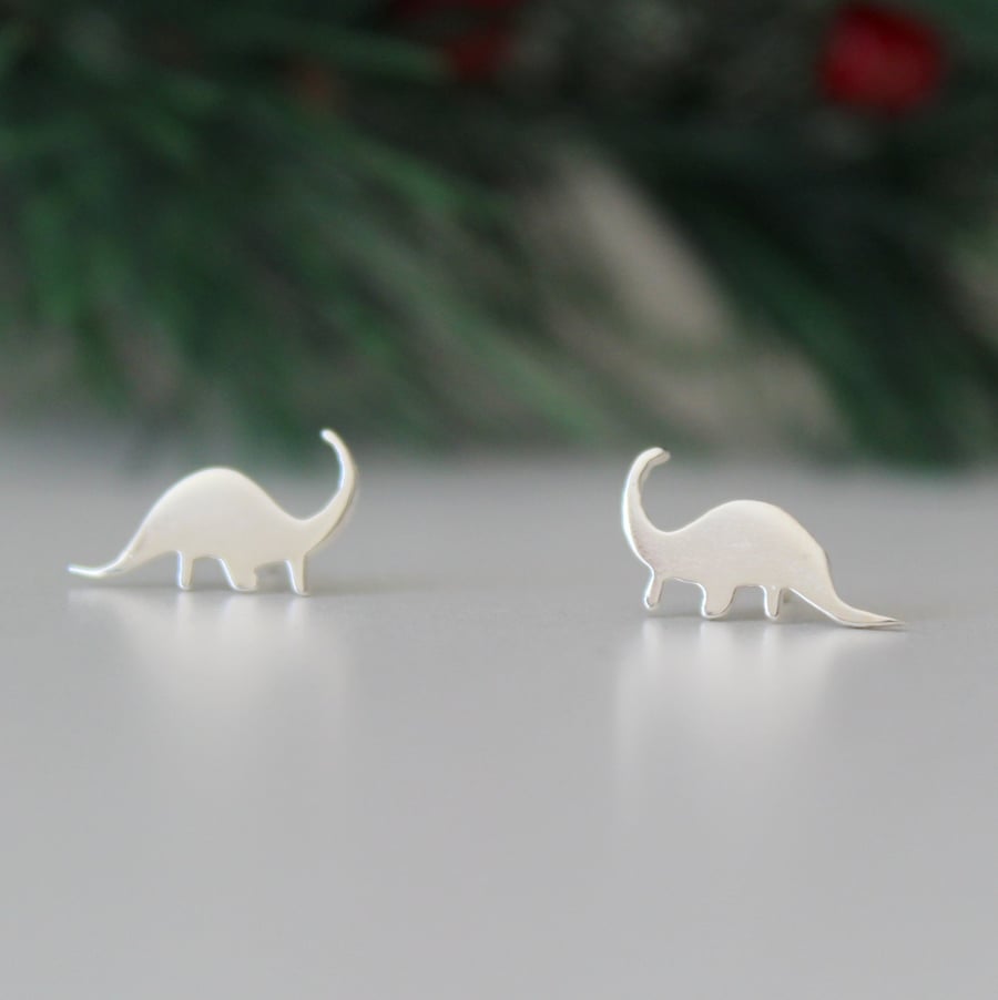 Sterling Silver Diplodocus Earrings