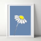 Daisy Blue A4 Art Print