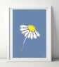 Daisy Blue A4 Art Print - Image 1