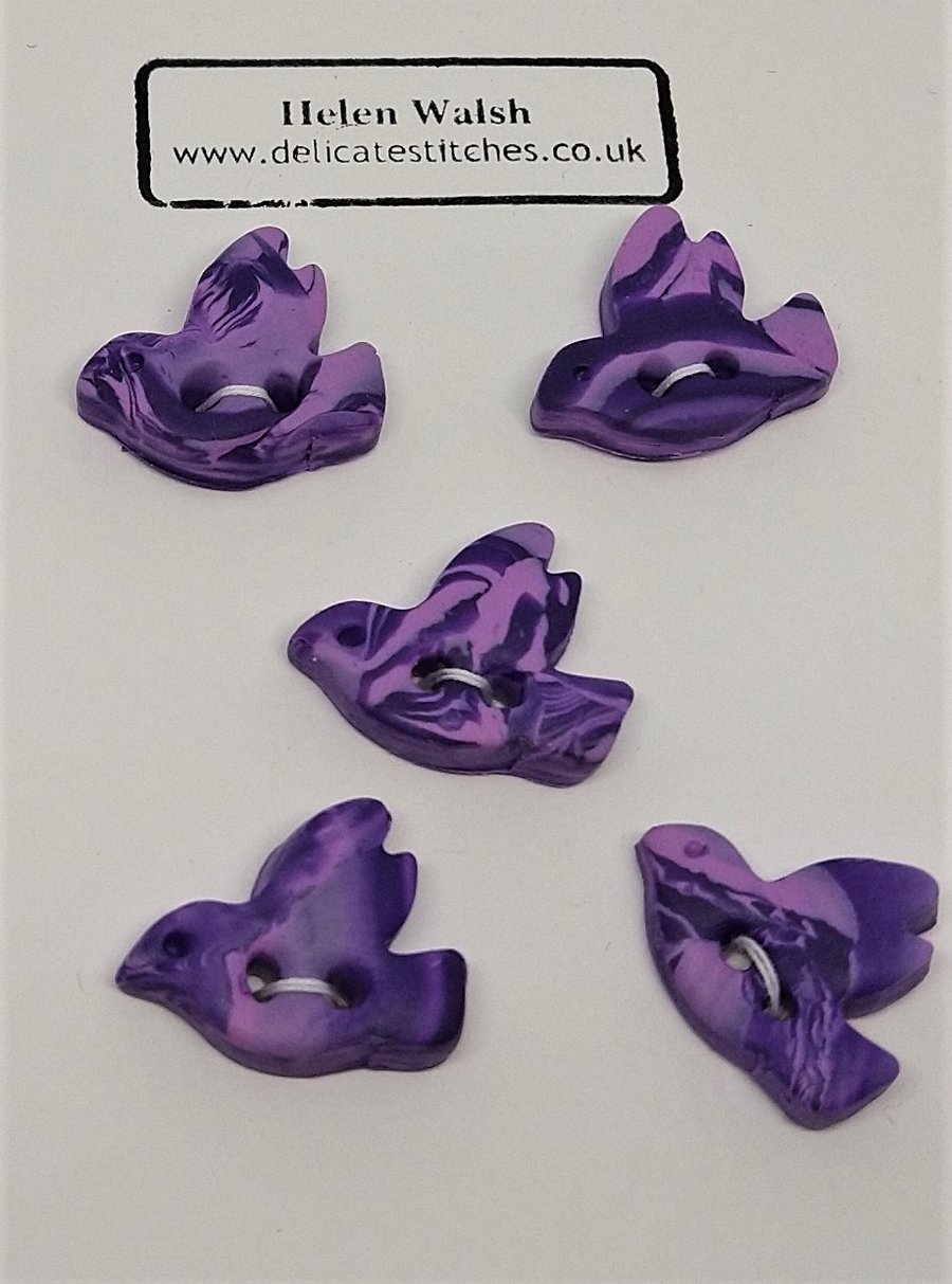 Beautiful Bird Buttons: Five Little Birds