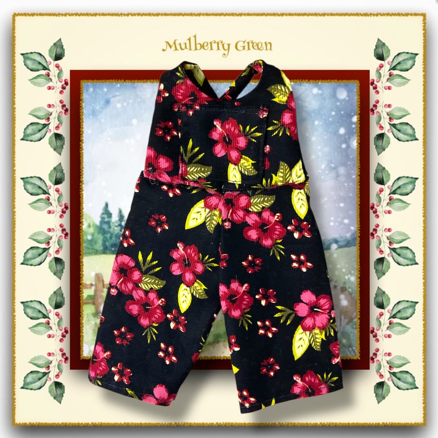 Flowered Corduroy Dungarees