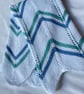 Blue and green waves, hand knitted baby blanket. - Image 2