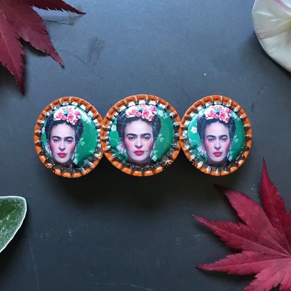 Frida kahlo handmade eco hair barrette 