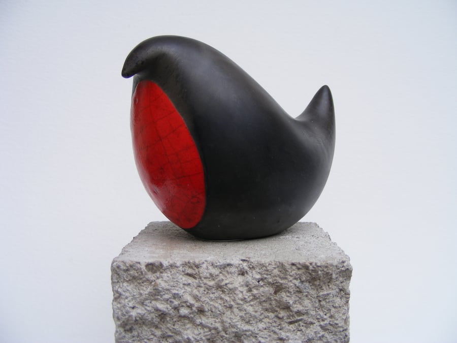 Raku glazed bird (E)