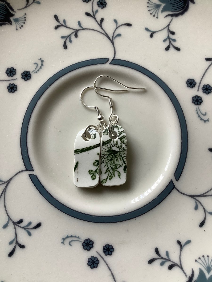 Handmade Ceramic Earrings One of a Kind Sterling Silver Eco Friendly Gifts