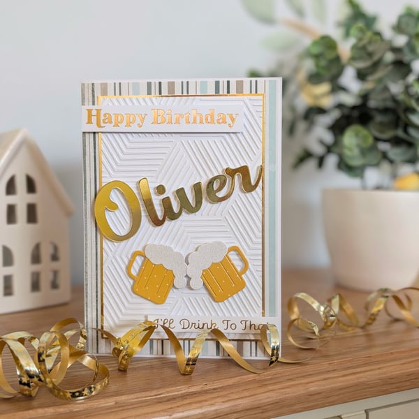 Cheers Handcrafted Birthday Card