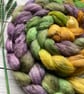Merino Silk Linen Spinning fibre 100g Summer Storms - Image 2