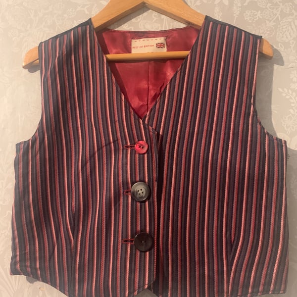 Red and Black Striped Waistcoat 