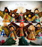 Medium: Tin Angel Christmas Tree decoration yellow dress with Orange hair - Image 2
