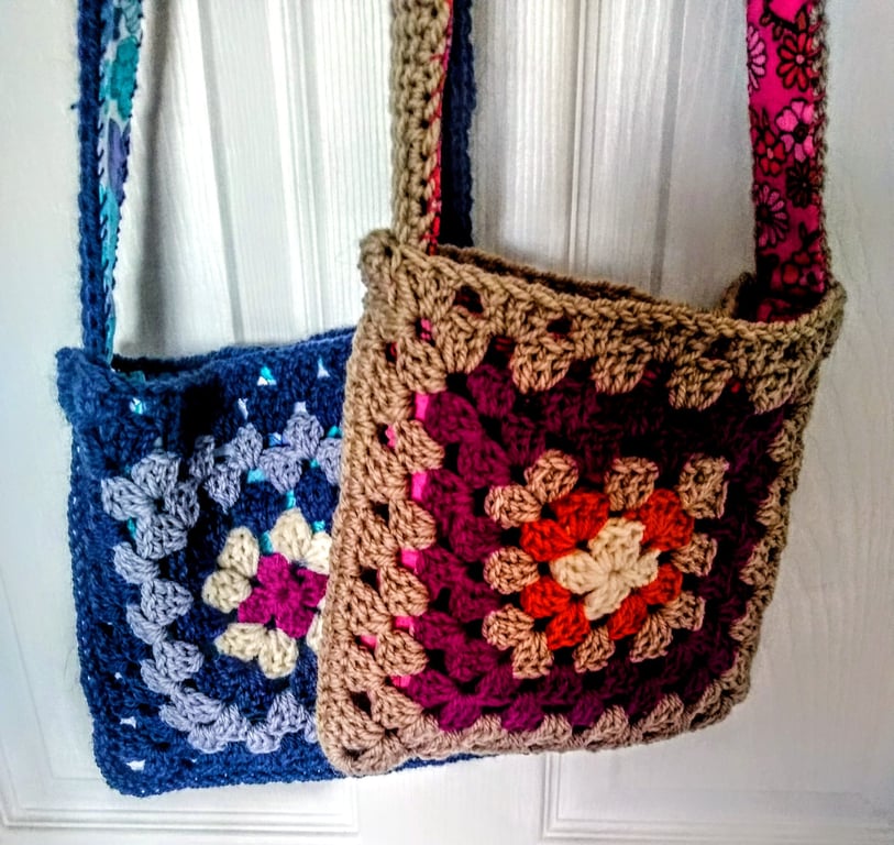 Improved! Crochet Granny Square Crossbody Bag 