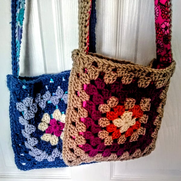 Improved! Crochet Granny Square Crossbody Bag 