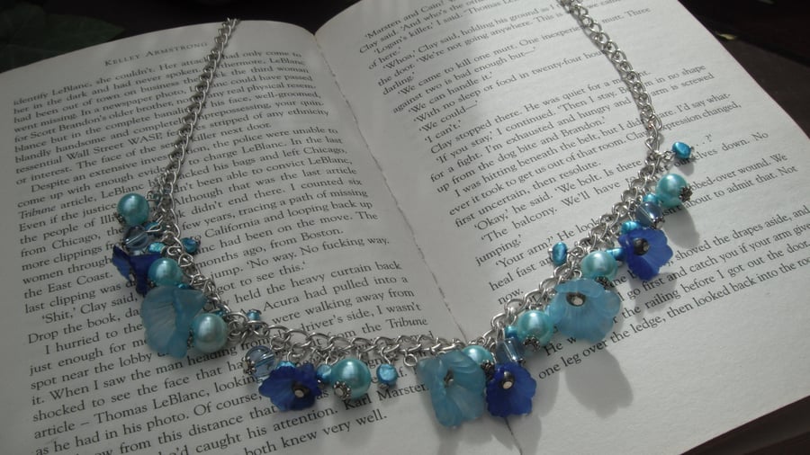 REDUCED - Flower Garden Blue Necklace