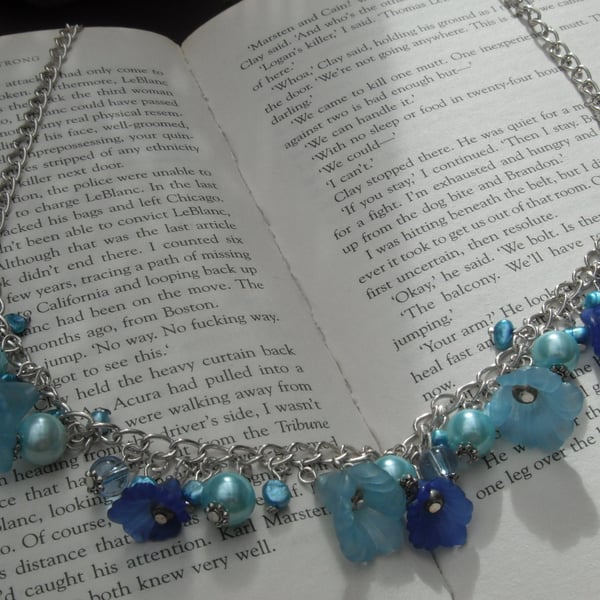 REDUCED - Flower Garden Blue Necklace