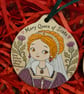 Mary Queen of Scots Wooden Hanging Decoration – Scottish History Gift, Tudor Art - Image 3