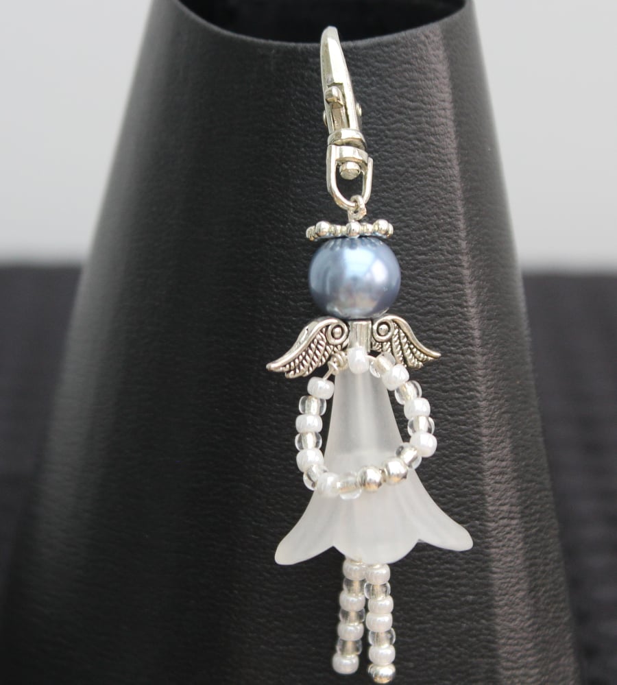 Angel charm blue and silver 