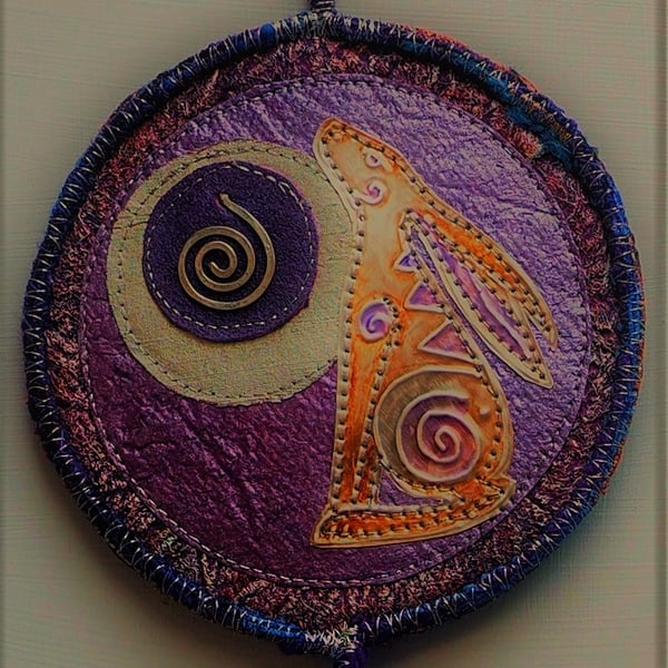  HMM1450 - Moon Gazer Hare Mandala - 12.5 cm