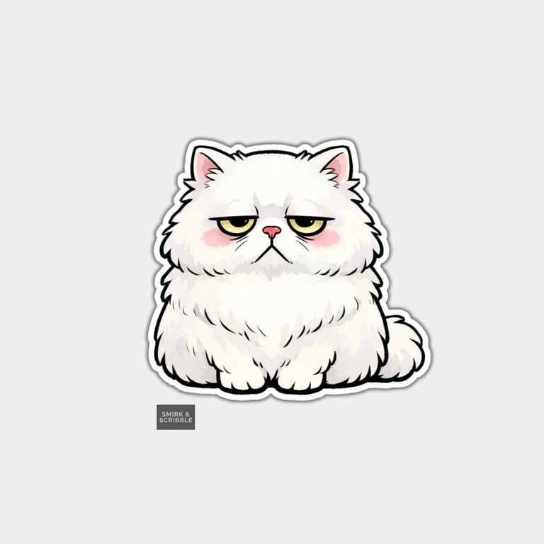 Funny Snarky Vinyl Sticker For Adults - Grumpy Cat